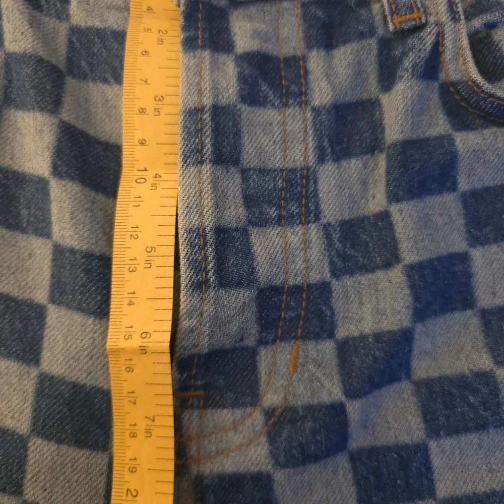 Reformation Cynthia Checkerboard Jeans 26x29 High Rise‎ Straight Cool Girl Retro - Picture 7 of 9